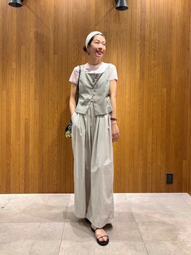 「LAOCOONTE（ラオコンテ）のアイテム（サンダル）」を使った、オカモトさん（レディース・167cm）の夏コーディネート