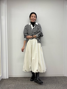 「アイテム（ヘアバンド）」を使った、オカモトさん（レディース・167cm）の秋コーディネート