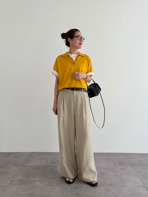 セール】『3サイズ展開』new basic リネンイージーワイドスラックス