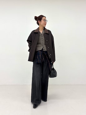 「アイテム（その他アウター）」を使った、オカモトさん（レディース・167cm）の秋コーディネート