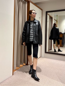 「TICCA（ティッカ）の『別注』TICCA×URBAN RESEARCH　レザーカバーオール（その他アウター）」を使った、オカモトさん（レディース・167cm・30代）の秋コーディネート
