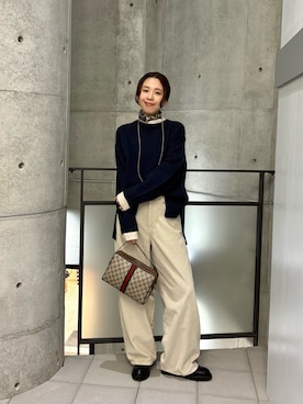 「アイテム（ローファー）」を使った、オカモトさん（レディース・167cm・30代）の秋コーディネート