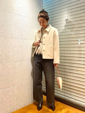 「アイテム（ヘアゴム）」を使った、オカモトさん（レディース・167cm）の冬コーディネート