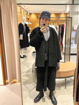 「レザーバック」｜岡本さん（レディース・167cm）の冬コーディネート