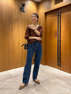 「アイテム（カチューシャ）」を使った、オカモトさん（レディース・167cm）の秋コーディネート