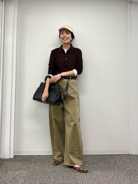 「アイテム（トートバッグ）」を使った、オカモトさん（レディース・167cm）の秋コーディネート