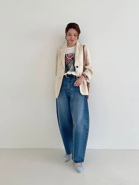 「URBAN RESEARCH（アーバンリサーチ）のアイテム（テーラードジャケット）」を使った、オカモトさん（レディース・167cm）の春コーディネート