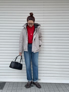 「アイテム（ローファー）」を使った、オカモトさん（レディース・167cm）の秋コーディネート