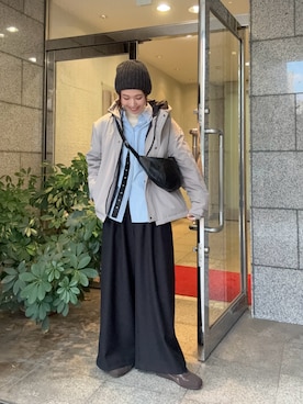 「アイテム（ダウンジャケット/コート）」を使った、オカモトさん（レディース・167cm）の秋コーディネート