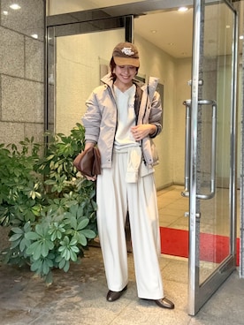 「アイテム（ダウンジャケット/コート）」を使った、オカモトさん（レディース・167cm）の秋コーディネート