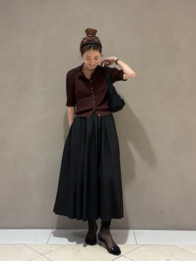 「LAATO（ラート）のアイテム」を使った、岡本さん（レディース・167cm）の夏コーディネート