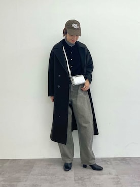 「高身長おすすめアウター」｜オカモトさん（レディース・167cm）の冬コーディネート