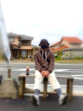 「ごきげんウィーク」｜「アイテム（パーカー）」を使った、ナツさん（メンズ・160cm）の春コーディネート