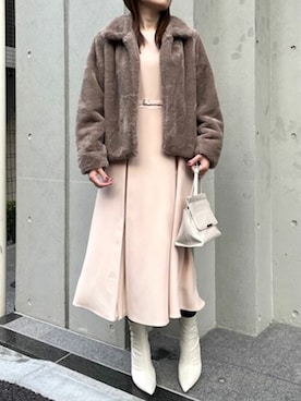 「OFUON（オフオン）のアイテム」を使った、OFUON le MKさん（レディース・161cm）の冬コーディネート