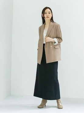 「Noble（ノーブル）の【LE VERNIS】ラウンドストレッチショートブーツ（ブーツ）」を使った、ayanoさん（レディース・160cm）の秋コーディネート