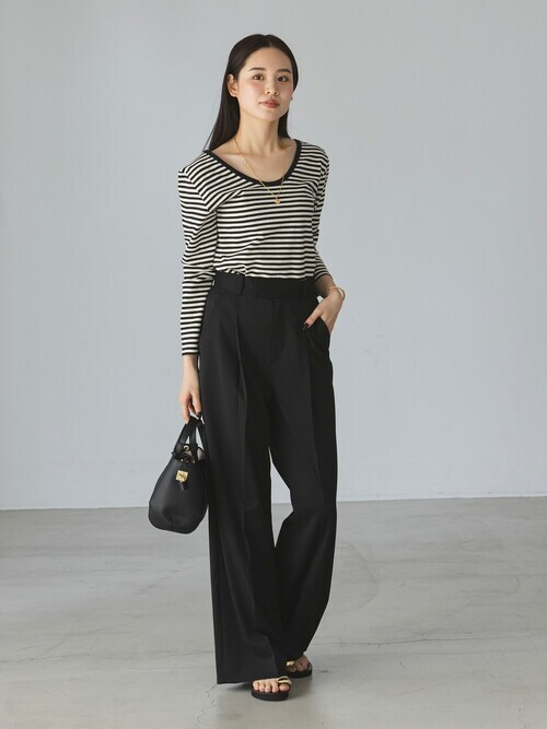 Le minor オーバーサイズサイドスリットカットソー Le Minor | ラッセルボーダーカットソー | size 3・size 4 - Daja
