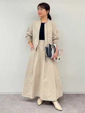 「アイテム（タンクトップ、ブルー系）」を使った、fuuさん（レディース・154cm）の秋コーディネート