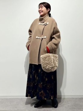「アイテム（ダッフルコート）」を使った、fuuさん（レディース・154cm）の秋コーディネート