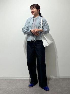 「human woman（ヒューマンウーマン）の◆コンパクトライトモールスキンパンツ（その他パンツ）」を使った、fuuさん（レディース・154cm）の春コーディネート