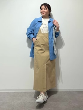 「アイテム（ジャンパースカート）」を使った、fuuさん（レディース・154cm）の春コーディネート