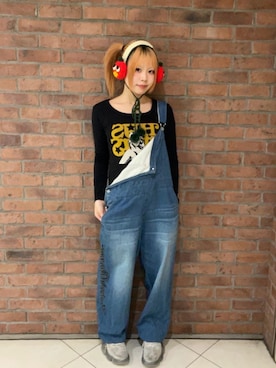 「アイテム（つなぎ/オールインワン）」を使った、yuraさん（レディース・160cm）の秋コーディネート