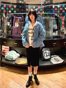 「HYSTERIC GLAMOUR（ヒステリックグラマー）のアイテム（チョーカー）」を使った、ユウさん（レディース・168cm）の秋コーディネート