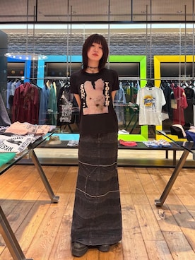 「HYSTERIC GLAMOUR（ヒステリックグラマー）のアイテム（チョーカー）」を使った、ユウさん（レディース・168cm）の春コーディネート