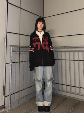 「HYSTERIC GLAMOUR（ヒステリックグラマー）のアイテム（シャツ/ブラウス）」を使った、ユウさん（レディース・168cm）の秋コーディネート