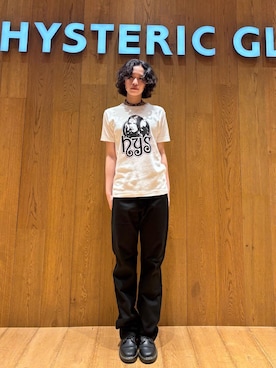 「HYSTERIC GLAMOUR（ヒステリックグラマー）のFUTURE DAYS Tシャツ（Tシャツ/カットソー、ホワイト系）」を使った、ユウさん（レディース・168cm）の夏コーディネート