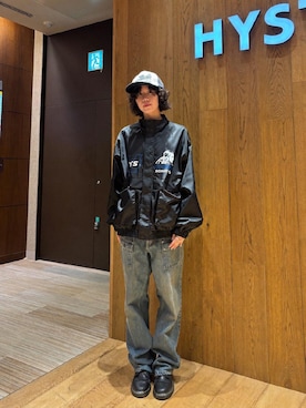 「HYSTERIC GLAMOUR（ヒステリックグラマー）のHYSTERIC SONIC CLUB スタンドカラーブルゾン（ブルゾン、ブラック系）」を使った、ユウさん（レディース・168cm）の夏コーディネート
