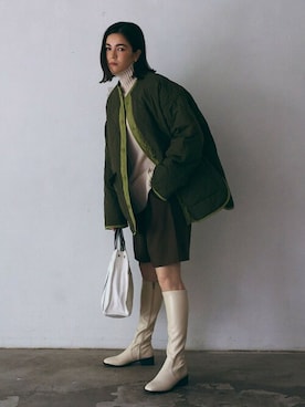 「GOLDY（ゴールディ）のアイテム（ピアス（両耳用））」を使った、setup7_womenさん（レディース・162cm）の秋コーディネート