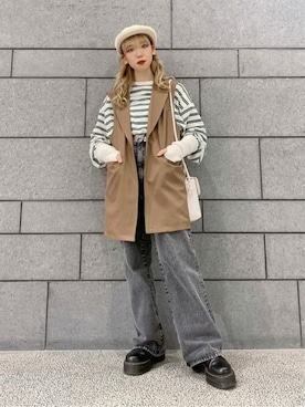 「WEGO（ウィゴー）のWEGO/ハトメベルト（ベルト）」を使った、WEGOさん（レディース・150cm）の春コーディネート