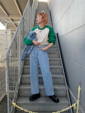 「WEGO（ウィゴー）のWEGO/クリアレンズアイウェア（メガネ）」を使った、WEGOさん（レディース・170cm）の春コーディネート