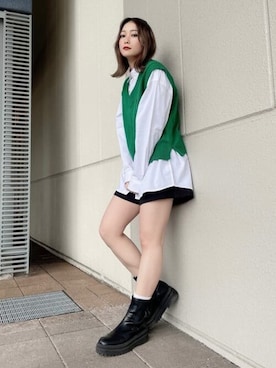 「U.S. POLO ASSN.（ユーエスポロアッスン）のアイテム（ベスト）」を使った、WEGOさん（レディース・160cm）の春コーディネート