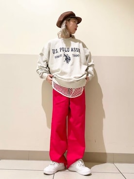 「春服みてみて」｜「アイテム（キャスケット）」を使った、WEGOさん（レディース・167cm）の春コーディネート