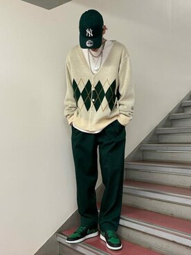 「WEGO（ウィゴー）のWEGO/ワイドシェフパンツ（チノパンツ）」を使った、WEGOさん（メンズ・180cm）の春コーディネート