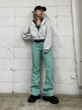 「WC（ダブル シー）のアイテム（スラックス）」を使った、WEGOさん（レディース・152cm）の春コーディネート