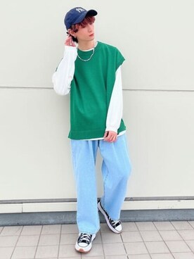 「WEGO（ウィゴー）のアイテム（キャップ）」を使った、WEGOさん（メンズ・167cm）の春コーディネート
