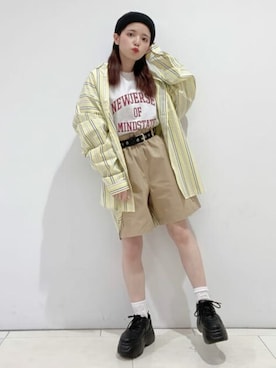 「WEGO（ウィゴー）のWEGO/ハトメベルト（ベルト）」を使った、WEGOさん（レディース・146cm）の春コーディネート