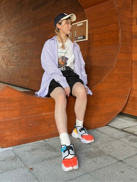 「WEGO（ウィゴー）のWEGO/ハトメベルト（ベルト）」を使った、WEGOさん（レディース・165cm）の春コーディネート