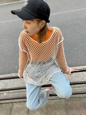 「WEGO（ウィゴー）のWEGO/ハトメベルト（ベルト）」を使った、WEGOさん（レディース・157cm）の春コーディネート