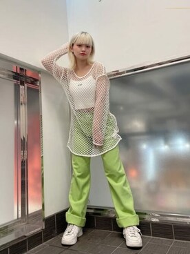 「WC（ダブル シー）のアイテム（デニムパンツ）」を使った、WEGOさん（レディース・154cm）の春コーディネート