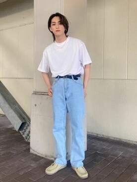 「THE STANDARD（ザスタンダード）のWEGO/スタンダードクルー半袖ネックT（Tシャツ/カットソー）」を使った、WEGOさん（メンズ・168cm）の春コーディネート
