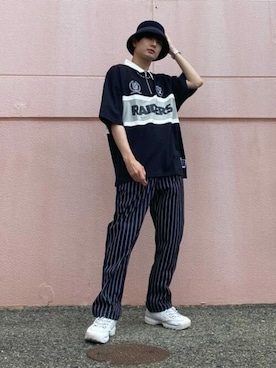 「NFL（ナショナルフットボールリーグ　）のアイテム」を使った、WEGOさん（メンズ・173cm）の夏コーディネート