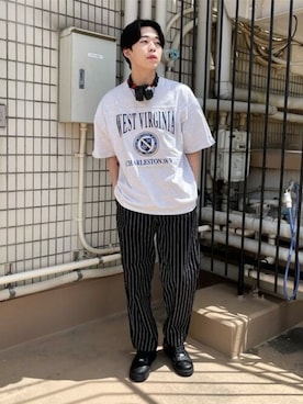 「WEGO（ウィゴー）のWEGO/ワイドシェフパンツ（チノパンツ）」を使った、WEGOさん（メンズ・178cm）の夏コーディネート
