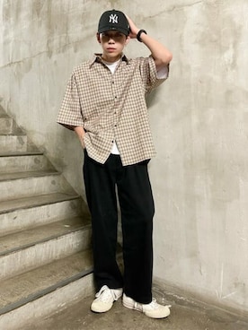 「THE STANDARD（ザスタンダード）のWEGO/スタンダードクルー半袖ネックT（Tシャツ/カットソー）」を使った、WEGOさん（メンズ・178cm）の夏コーディネート