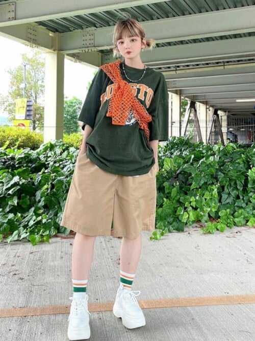 WEGO STAFFWEGOさんのTシャツ/カットソーを使ったコーディネート