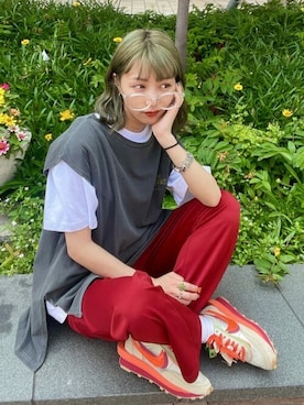 「古着女子」｜「アイテム（スラックス）」を使った、WEGOさん（レディース・157cm）の夏コーディネート