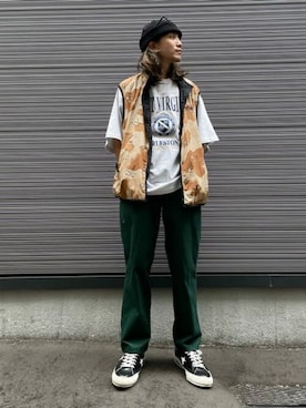 「WEGO（ウィゴー）のWEGO/ワイドシェフパンツ（チノパンツ）」を使った、WEGOさん（メンズ・168cm）の夏コーディネート