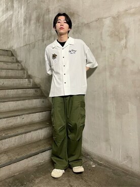 「THE STANDARD（ザスタンダード）のWEGO/スタンダードクルー半袖ネックT（Tシャツ/カットソー）」を使った、WEGOさん（メンズ・178cm）の夏コーディネート